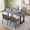 Esstisch in Betonoptik grau, für 4 Personen (1-St, 140/70/75 cm), Esszimmertisch mit Metallgestell, für Küche, Esszimmer Bild 3