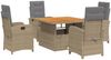 vidaXL 5-tlg. Garten-Essgruppe mit Kissen Beige Poly Rattan 3277365 Bild 2
