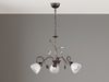 LED Pendelleuchte 3-flammig mit Glasschirmen und Kristalldeko, Ø 70cm Bild 3