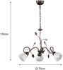 LED Pendelleuchte 3-flammig mit Glasschirmen und Kristalldeko, Ø 70cm Bild 4