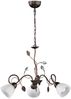 LED Pendelleuchte 3-flammig mit Glasschirmen und Kristalldeko, Ø 70cm Bild 2