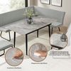 OTTO home Eckbankgruppe Stevian, (Set, 4-tlg, 1 ausziehbarer Esstisch + 1 Eckbank Recamiere links + 2 Stühle), Holz, Strukturstoffbezug, Freischwingerstühle, gesteppten Bänken Bild 3