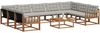 vidaXL Outdoor-Sofagarnitur mit Kissen 10 pcs Natürlich und Hellgrau 3369862 Bild 3