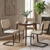 Klassiker Freischwinger LIBERA creme Samt schwarz Metallgestell Ziernaht Design Bild 3