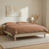 Polsterbett 140x200 cm Beige Doppelbett mit Lattenrost Futonbett Stoffbett Bett Bettgestell Bild 2