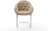 Delife Freischwinger Gaio-Flex, Mikrofaser Beige Vintage, 59x62x81 cm Bild 2