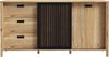 Forte JYTANA Sideboard 170 180, skandinavisches Sideboard mit 3 Schubladen und 2 Schranktüren, Holzwerkstoff, Mauvella Eich Holzdekor / Schwarz, 174,8 cm breit x 91,5 cm hoch x 40,2 cm tief Bild 2