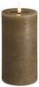 Moods & More LED-Rustik-Blockkerze in Dark Sand mit Schmelzeffekt – Ø 7 4 cm x H 15 cm Bild 1