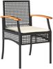 vidaXL 5-tlg. Garten-Essgruppe mit Kissen Schwarz Poly Rattan 3213605 Bild 3