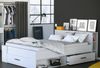 Calicosy Weißes Doppelbett mit 3 Schubladen und Nischen 140x190 cm - Pocket - Weiß matt Bild 4