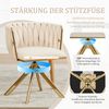 LVHOM Esszimmerstuhl 2er-Set, 180° drehbar mit runden Rückenlehne, Wohnzimmerstuhl aus Samt, bis 150 kg, für Homeoffice Bild 3