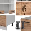 Singleküche R-Line Goldkraft Eiche/Weiß 140 cm ohne Arbeitsplatte Vicco Bild 4