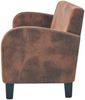 vidaXL Sofa 3-Sitzer Wildleder-Optik Braun 245586 Bild 3