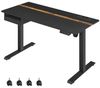 Vasagle Höhenverstellbarer Schreibtisch elektrisch, stufenlos verstellbar, Memory-Funktion mit 4 Höhen, schwarz, Tischoberfläche 60x140 cm Bild 4