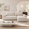 Goldstoff Ecksofa mit Schlaffunktion und Bettkasten, Cord Sofa - Modernes Schlafsofa, L-Form Schlafsofa mit Schlaffunktion und Bettkasten, moderner Cordstoff 2 Teile, pflegeleichtes Cordsofa mit Schlaffunktion in cremefarben Bild 4