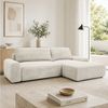 Goldstoff Ecksofa mit Schlaffunktion und Bettkasten, Cord Sofa - Modernes Schlafsofa, L-Form Schlafsofa mit Schlaffunktion und Bettkasten, moderner Cordstoff 2 Teile, pflegeleichtes Cordsofa mit Schlaffunktion in cremefarben Bild 3