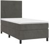 vidaXL Boxspringbett mit Matratze Dunkelgrau 90x190 cm Samt 3142876 Bild 3