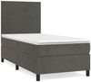 vidaXL Boxspringbett mit Matratze Dunkelgrau 90x190 cm Samt 3142876 Bild 2