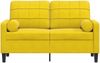 vidaXL 2-Sitzer-Sofa mit Zierkissen Gelb 120 cm Samt 3278215 Bild 3