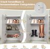 Schuhschrank mit 3-Fach Verstellbaren Regalböden & 2 Türen & 5 Offenen Regalen Weiß Bild 5