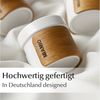 MiaMio Espressotasse ohne Henkel mit Holzmanschette, 100 ml, Weiß, 4-tlg, Keramik Bild 3