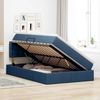 vidaXL Bett mit Stauraum und LED mit Matratze Blau 120x190 cm Stoff 3371261 Bild 4