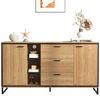 MODFU Sideboard Mit drei Schubladen, mit zwei Türen. exquisite Maserung (160 L x 40 B x 85 H(cm), Modernes Sideboard Bild 1