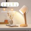 ZMH Tischleuchte Wohnzimmer Nachttischlampe mit Kabel - 37.4 cm Tischlampe 2er Set Kleine Lampe E14 Tischlampen Braun Moderne Landhausstil für Esstisch Schlafzimmer - Ohne Leuchtmittel Bild 3