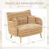 2-Sitzer-Sofa aus Bouclé 121x81,5x87 cm mit Seitentaschen, senfgelb Bild 4