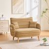 2-Sitzer-Sofa aus Bouclé 121x81,5x87 cm mit Seitentaschen, senfgelb Bild 3