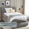 La Vida Sofaläufer Überwurf Tages-Decke in hellgrau-dunkelgrau - Oeko-TEX® Zertifiziert, 200x100 cm, Baumwollmischung waschbar Overlock-Stitching & Fransen, Schutz für Sessel, Sofa & Bett… Bild 4