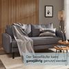 La Vida Sofaläufer Überwurf Tages-Decke in hellgrau-dunkelgrau - Oeko-TEX® Zertifiziert, 200x100 cm, Baumwollmischung waschbar Overlock-Stitching & Fransen, Schutz für Sessel, Sofa & Bett… Bild 2