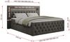 Boxspringbett, Stauraumbett mit Bettkasten, LED - GOLD-9 - 120x200cm - Dunkelgrau Velours - H3 Bild 5