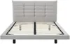 Vente-unique - NISATIO Bett Stoff Grau - B 208 cm x H 107 cm x L 146 cm Bild 4