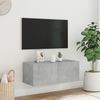 vidaXL TV-Wandschrank mit LED-Leuchten Betongrau 80x35x31 cm 837287 Bild 4