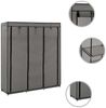 vidaXL Kleiderschrank mit Fächern und Stangen Grau 150x45x175cm Stoff 282456 Bild 2