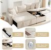 i@home Ecksofa L-Sofa, Schlafsofa,Beige/Grau, mit Stauraum, USB-Ladegerät, Armlehnen-Stauraum und 2 Kissen Bild 3
