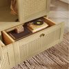 REDOM Kleiderschrank Praktisches Kleidersystem mit offenen & geschlossenen Fächern (Packung, 1-St, Mit Kippsicherung für zusätzliche Sicherheit im Kinder) In Eicheoptik mit Rattan, 180x120x50 cm,Kleiderstange & 2 Schubladen Bild 3