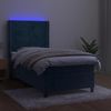 vidaXL Boxspringbett mit Matratze & LED Dunkelblau 90x200 cm Samt 3139545 Bild 3
