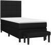 vidaXL Polsterbett mit Matratze Schwarz 90x200 cm Stoff Bild 3