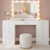 Schminktisch OSLO mit Hollywoodspiegel - 150 x 55 x 155 cm, Holz, Weiß | Kosmetiktisch Schminken Make-Up-Tisch Bild 5
