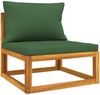 vidaXL 6-tlg. Garten-Lounge-Set mit Grünen Kissen Massivholz 3155317 Bild 5