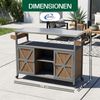 Coemo Servierwagen Grillstation James L Grau Kücheninsel Holz, auf Rollen 138 x 47 x 92 cm Bild 3