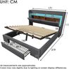Merax Polsterbett 160x200 cm Doppelbett, mit hydraulischem Stauraum und Kopfteil mit Aufbewahrungsfach, LED-Beleuchtung sowie USB & USB-C Anschluss, Leinen, Grau Bild 4