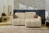 Ecksofa elektrisch USB-C Kopflehne verstellbar Schlafcouch Flachgewebe in Beige Bild 3
