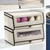mDesign Schuhbox Aufbewahrungsbox Organizer stapelbar 2er Set Creme / Braun Bild 3