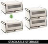 mDesign Schuhbox Aufbewahrungsbox Organizer stapelbar 2er Set Creme / Braun Bild 5