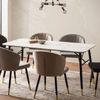 Esszimmertisch 180x90x76cm Weiß Marmor-Optik Metallbeine Modern Rechteckig Bild 2