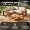 STEELSØN 'Mizaru' Premium Gartenlounge, Gartenmöbel Set mit Tisch, taupe, Akazienholz, wetterfest und UV-beständig, Outdoor Ecksofa mit 2 Sitzen Bild 4