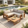 STEELSØN 'Mizaru' Premium Gartenlounge, Gartenmöbel Set mit Tisch, taupe, Akazienholz, wetterfest und UV-beständig, Outdoor Ecksofa mit 2 Sitzen Bild 2